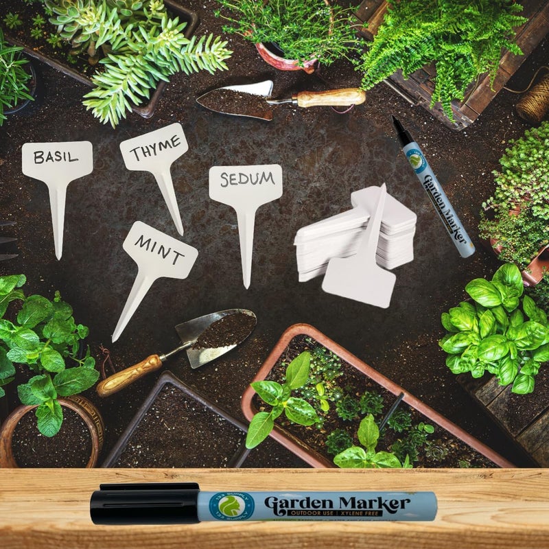 133 SUPPLY 2 Pack Garden Marker Pen Permanent Markers Black (UV Fade Resistant Marker Pens for Plant Markers Garden Markers Waterproof Pen Black Markers Outdoor Marker for Garden Plant Labels 0.8mm) - Image 2
